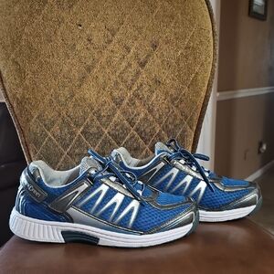 Orthofeet Biofit Sprint 674 Blue Gray White Lace Up Diabetic Orthotic Sneakers